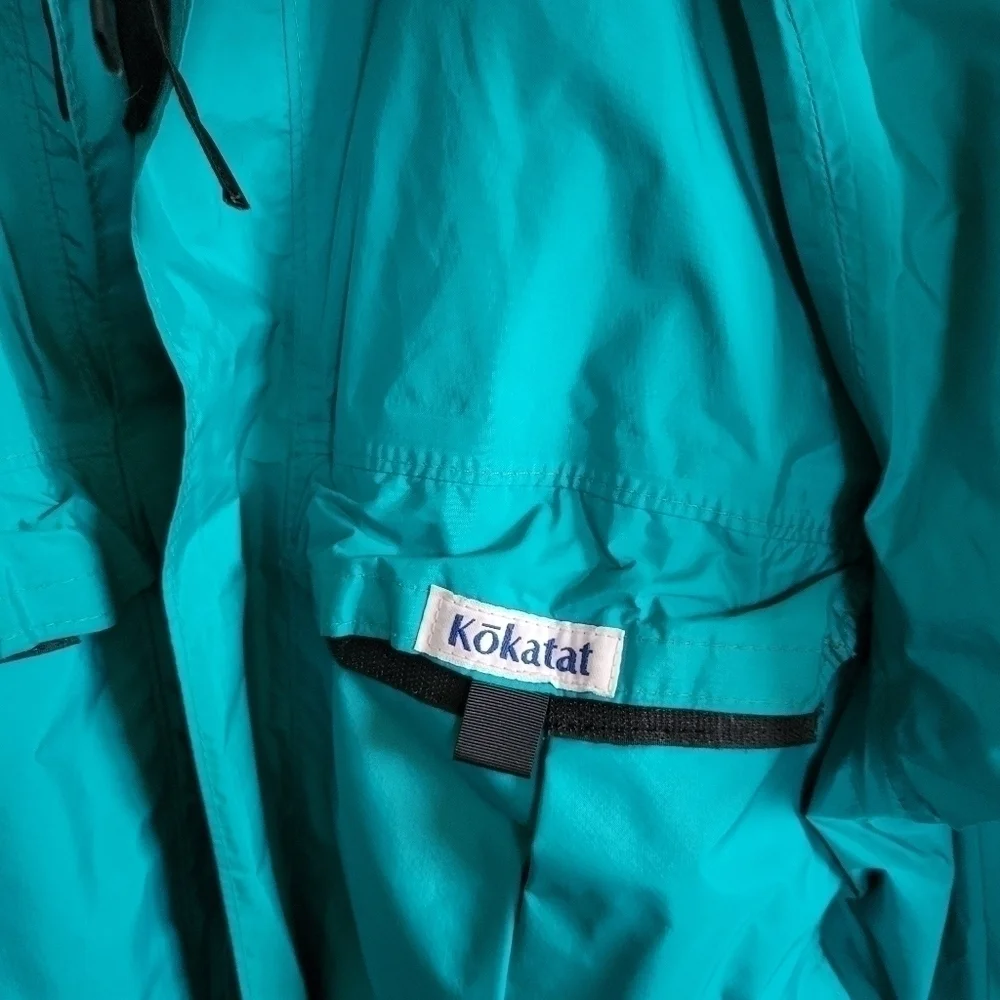 Vintage Kokatat Waterproof Jacket Green Blue Mesh Lined L Large